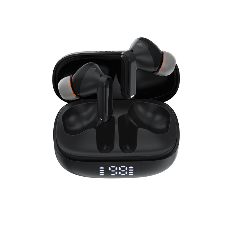 Wireless TWS Earbud w/ ANC + ENC Noise Cancellation, Battery % Display, 35 Hours (W1)