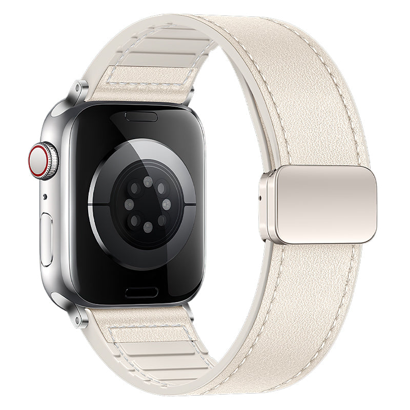 Leather Watch Strap with Magnetic Buckle for Apple Watch (WA34)