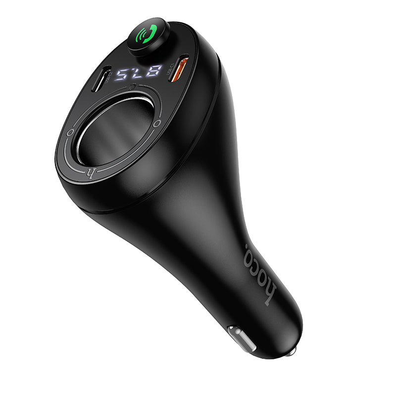 120W FM Car Kit with PD+QC, Cigarette Lighter Hub, LED Display (E88)