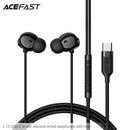 Universal Digital USB-C Wired Earphones with Microphone, Silicon Wire (L10) Black