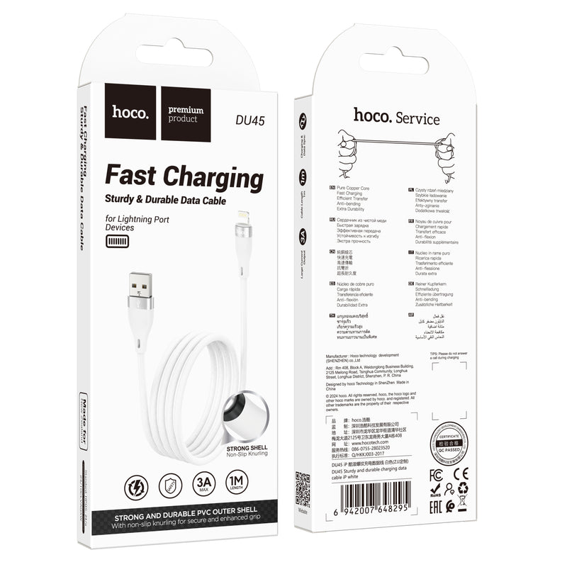 Fast Charging Sturdy & Durable Data Cable w/ Strong Shell, Non Slip Knurling (DU45)