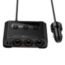 240W Car Charger Hub with 3x Sockets, 2x USB-C, 2x USB-A, LED Screen, 0.9m Power Cord (Z64)