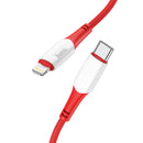 20W Nylon Braided Fast Charging Cable (X70) - Lightning to Type C (Red)