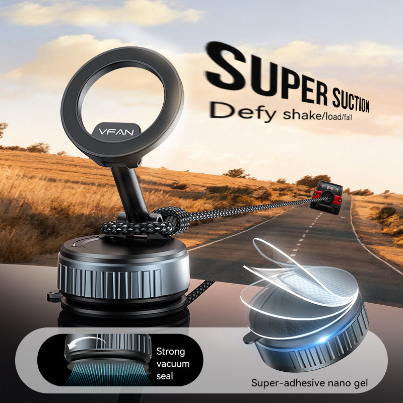 Magnetic Multi-Surface Suction Cup Phone Mount with Foldable Arm (H08)