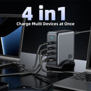100W 4-Port PD GaN Ultra Fast Desktop Charging Station with 3x USB-C, 1x USB-A, 1.8M Power Cord (AU9)