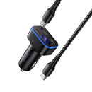 42W PD+QC 3-Ports Car Charger with 2x USB-A, 1x USB-C Outputs, LED Power Display (Z63A CC) Includes 60W C to C Cable