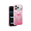 Keephone Peachy Premium 3D Diamond Heart Case | MagSafe Compatible | iPhone 17 Series (PEACHY)