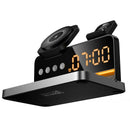 15W 4-in-1 Magnetic Wireless Fast Charger, with Alarm Clock, Ambient Lighting, Compact Foldable Design (DWQ03)