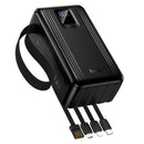 22.5W PD+QC Power Bank with 4 Built-in Cables, Digital Display, 2x LED Lights (30000mAh) (J173A)