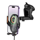 15W Wireless Charging Phone Holder for Windshield & Dashboard w/ Transparent Design (HW34)