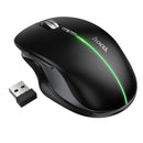 Ergonomic Wireless Mouse with Nano Receiver, LED Light, Dual Mode 2.4G + Bluetooth, Multi-Function Buttons (GM40)
