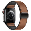 Leather Watch Strap with Magnetic Buckle for Apple Watch (WA34)