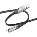 Metallic Flat Nylon Braided Fast Charging Cable (U119) 1.2 Meter