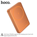 Magnetic 20W PD+QC Wireless Charging Power Bank with Digital Display, 15mm Ultra Thin, Orange Metallic Body (10000mAh) (Q34)