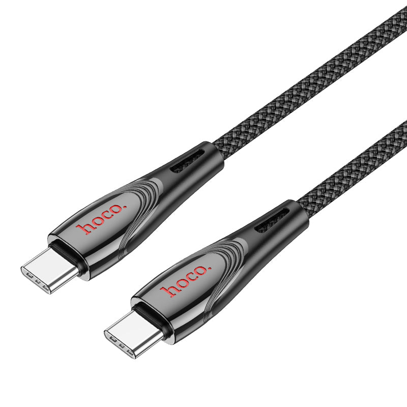 60W Nylon Braided Metallic USB Cable - USB C to USB C (U133)