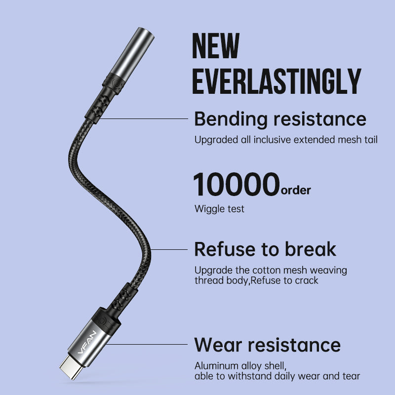 Type C to 3.5mm Audio Jack Adaptor w/ Plug-And-Play (No Need Bluetooth)  (L12-C)
