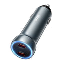 60W PD Dual USB-C Super Fast Car Charger with LED Ring Light (Z54B)