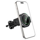 15W Wireless Charging Magnetic 2-in-1 Air Vent Phone Holder – Magnetic or Clamp Mount (HW35)