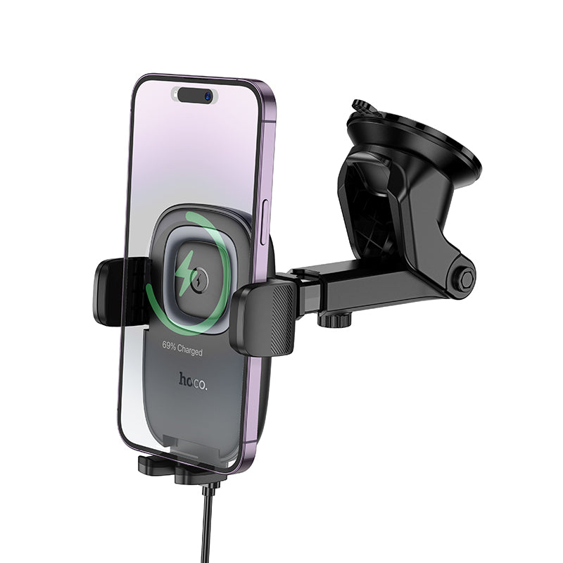 15W Wireless Charging Phone Holder for Windshield / Dashboard (HW32)