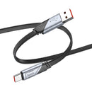 Metallic Flat Nylon Braided Fast Charging Cable (U119) 1.2 Meter