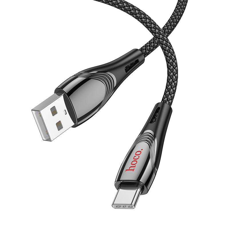 3A Nylon Braided Metallic USB Cable - Type C (U133)