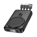 Magnetic 22.5W PD+QC Wireless Charging Power Bank w/ 4 Built-in Cables, Kick Stand (10000mAh) (J135)