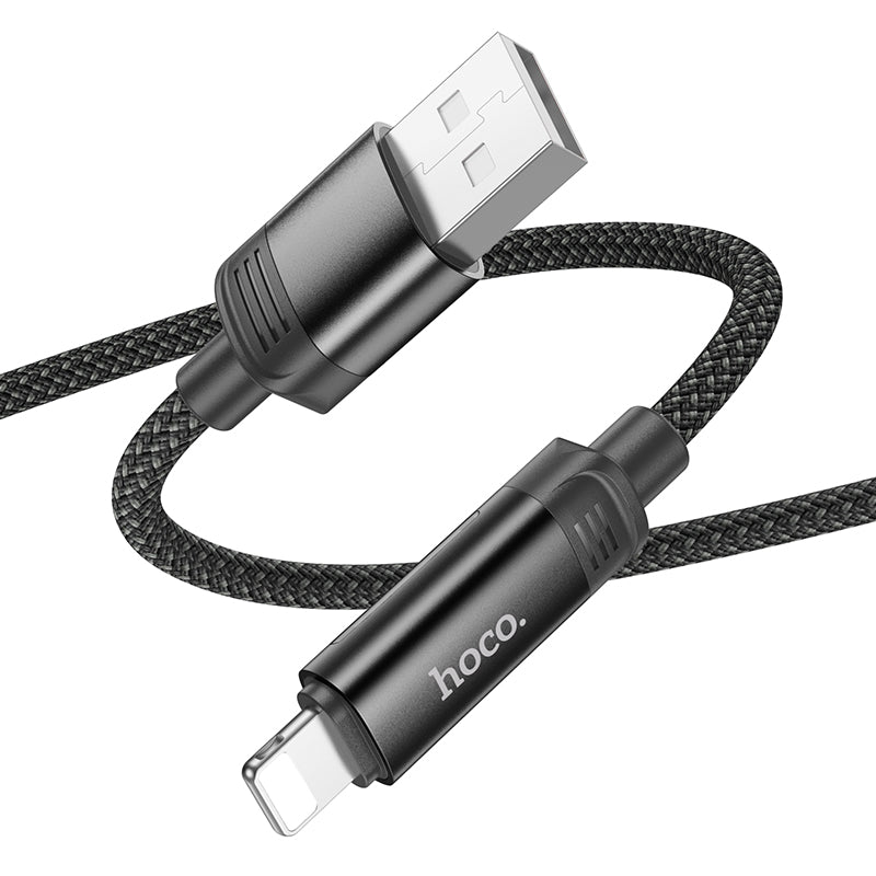 Nylon Braided Metallic USB Cable w/ Dynamic LED  - Lightning (U126)