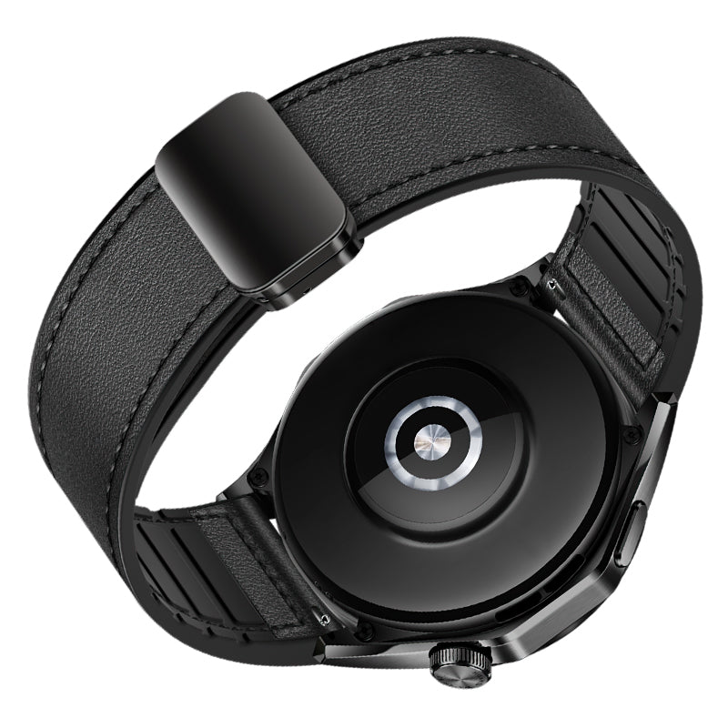 Universal Leather Watch Strap with Magnetic Buckle for Non-Apple Watch including HOCO Watch, Samsung, Huawei, Xiaomi, Vivo, OPPO etc (WH18)