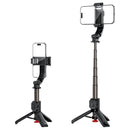 Premium 0.63m Selfie Stick with Drop-to-Open Tripod | Mini Portable Aluminum Stand with Bluetooth Remote (E43)