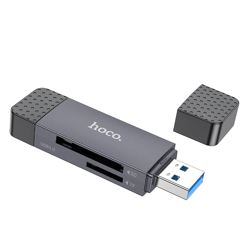 USB 2.0 Memory Card Reader with USB-A / USB-C Dual Plug (HB45)