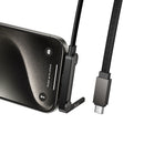 60W PD Nylon Braided Zinc Alloy Cable with Metallic Kick Stand (U150) USB C to USB C