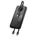 22.5W PD+QC Power Bank with LED % Display, 2 Built-in Cables, CCC Certification (10000mAh) (J132)