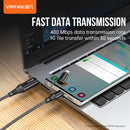 60W 4 in 1 Fast Charge USB Cable w/ Nylon Braided Wire (X19)