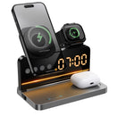 15W 4-in-1 Magnetic Wireless Fast Charger, with Alarm Clock, Ambient Lighting, Compact Foldable Design (DWQ03)