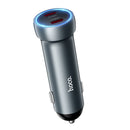 60W PD Dual USB-C Super Fast Car Charger with LED Ring Light (Z54B)