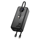 22.5W PD+QC Power Bank with LED % Display, 2 Built-in Cables, CCC Certification (30000mAh) (J132B)