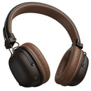 Leather Bluetooth Headset w/ 32 Hours, Air Soft Earmuff, Aux Input, Foldable Design (W64)