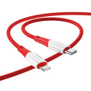 20W Nylon Braided Fast Charging Cable (X70) - Lightning to Type C (Red)