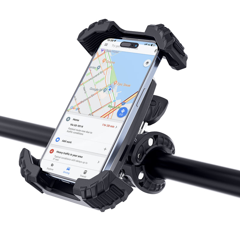 Premium Bike / Motorbike Phone Holder w/ Anti Skid & Shock Absorbing (D23)