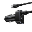 42W PD+QC 3-Ports Car Charger with 2x USB-A, 1x USB-C Outputs, LED Power Display (Z63A CC) Includes 60W C to C Cable