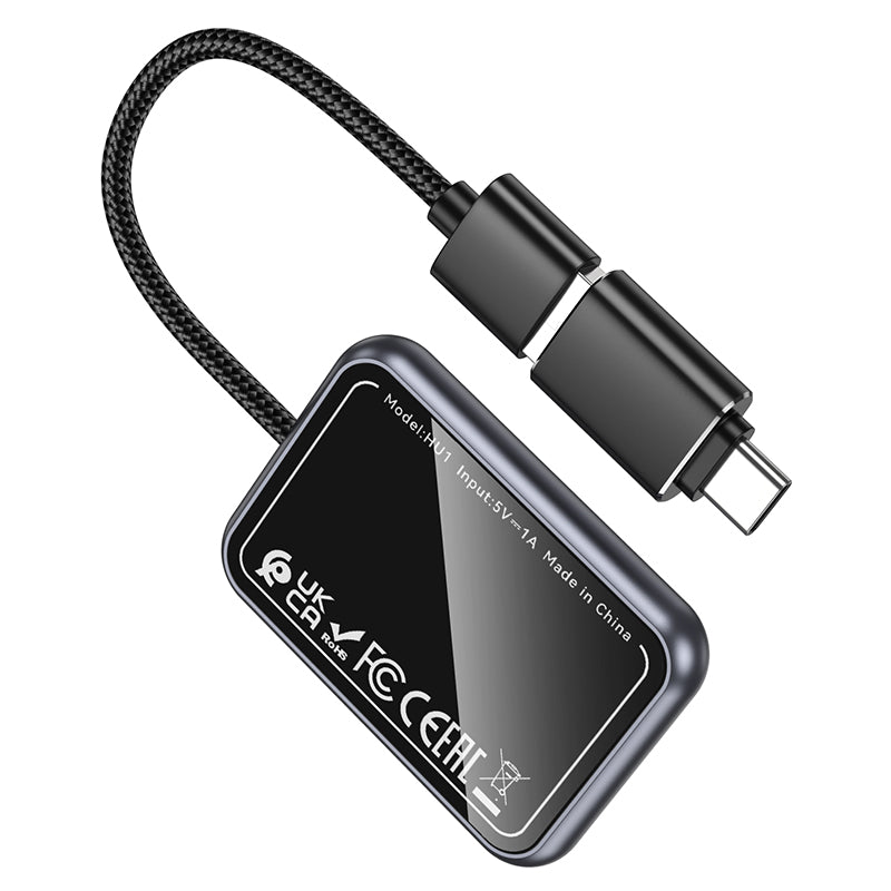 Wireless Adaptor for Apple Car Play w/ USB-A & USB-C Plug (HU1)
