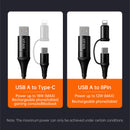 60W 4 in 1 Fast Charge USB Cable w/ Nylon Braided Wire (X19)