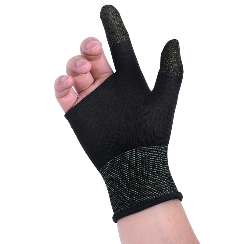 Mobile Gaming Finger Sleeves (2-Pack) Ultra-Thin Silver Fiber (GA21)