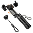 Mini Size Bluetooth Selfie Stick w/ 39cm Height Quadpod, V5.2 Remote, Secure Strap & Buckle (K27)
