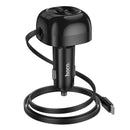 60W 3 Outputs PD+QC Super Fast Car Charger w/ Retractable Type C Cable (NZ15)