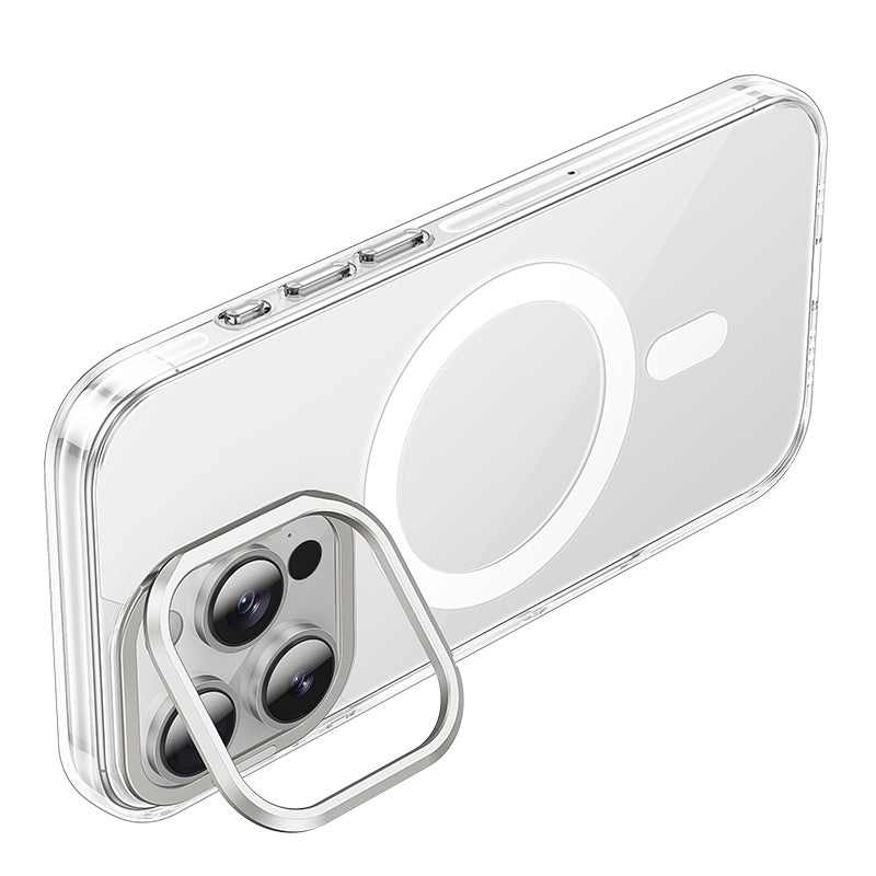 Premium Magnetic Clear Case w/ 4 Corner Air Cushion, Hidden Lens Stand, Germany Anti Yellowing Material (AS9)