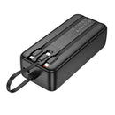 22.5W PD+QC Power Bank with LED % Display, 2 Built-in Cables, CCC Certification (30000mAh) (J132B)