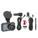 Front and Rear Dash Cam for Car w/ 3 inch IPS HD Display, 1080P/30FPS Camera, Sturdy Windshield Fit (DV6)