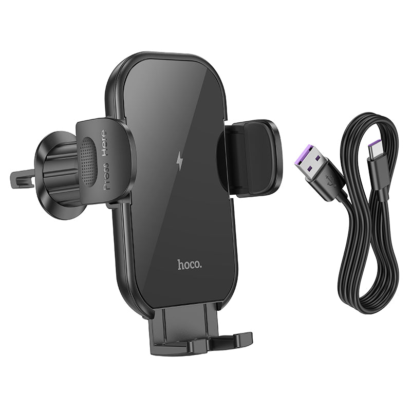 15W Wireless Charging Air Vent Phone Holder w/ Hook Locking (HW4)