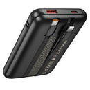 22.5W PD+QC Power Bank w/ 2 Built-in Cables, LED % Display (10000mAh) (Q37)